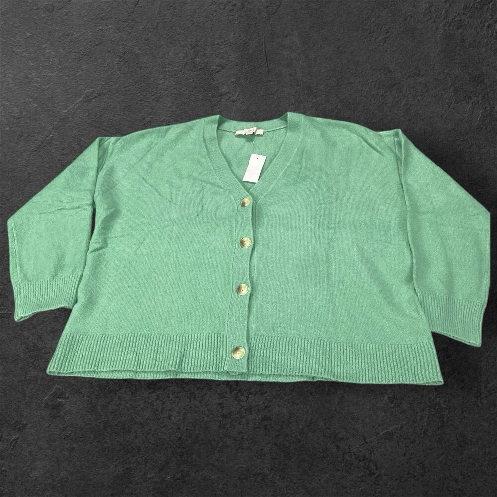 Ann Taylor Loft Size Women’s Large Green Cardigan Sweater Soft‎